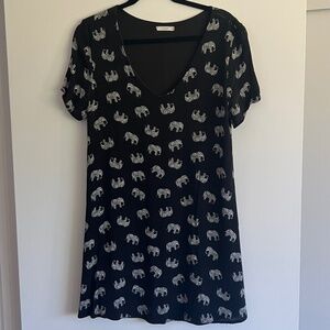 Black Elephant Print Dress